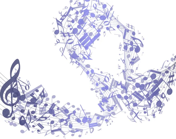 Diseño Musical Grunge Abstracto Banner Grunge Violeta Color Very Peri — Vector de stock