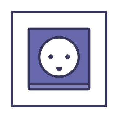 Avusturya Elektrik Soket Simgesi. Renk Doldurma Tasarımı ile Düzenlenebilir Kalın Tasarım. Vektör İllüstrasyonu.