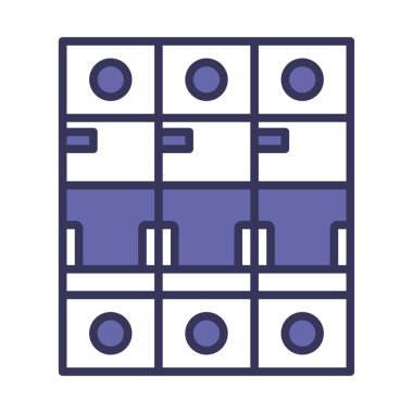 Devre Kesici Simgesi. Renk Doldurma Tasarımı ile Düzenlenebilir Kalın Tasarım. Vektör İllüstrasyonu.