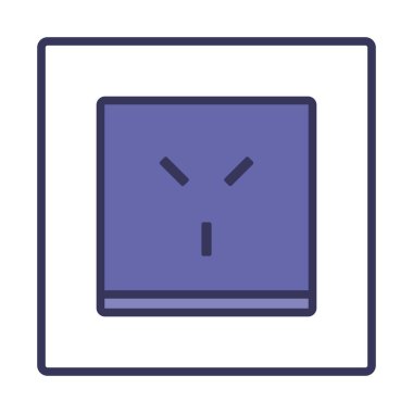 İsrail Elektrik Soket Simgesi. Renk Doldurma Tasarımı ile Düzenlenebilir Kalın Tasarım. Vektör İllüstrasyonu.