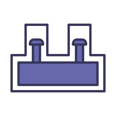 Elektrik Bağlantısı Terminal Simgesi. Renk Doldurma Tasarımı ile Düzenlenebilir Kalın Tasarım. Vektör İllüstrasyonu.