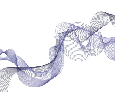 İnce çizgilerden soyut dalga elemanı. Çok Peri modern renklerinde stilize edilmiş çizgi sanat arkaplanı. Vektör illüstrasyonu. 
