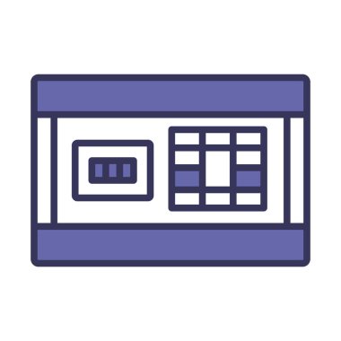 Devre Kesiciler Kutusu Simgesi. Renk Doldurma Tasarımı ile Düzenlenebilir Kalın Tasarım. Vektör İllüstrasyonu.