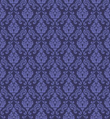 Damask Kusursuz Vektör Deseni. Kraliyet Barok Tarzı Arkaplan Dokusunda Zarif Tasarım. Çiçek ve Girdap elementi. Tekstil Yazdırma ve Duvar Kağıdı için ideal.