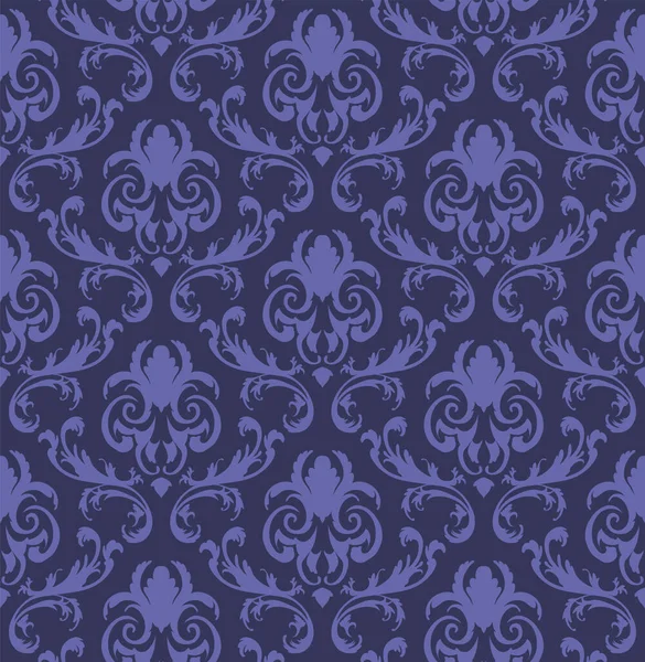 达摩无缝线矢量图 雅致的皇家巴洛克风格背景设计 植物和漩涡元素 纺织品印刷和墙纸的理想 — 图库矢量图片