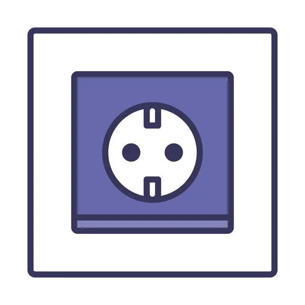 Europe Electrical Socket Icon Inglés Esquema Audaz Editable Con Diseño — Archivo Imágenes Vectoriales