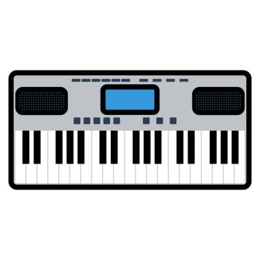 Müzik Sentezleyici Simgesi. Renk Doldurma Tasarımı ile Düzenlenebilir Kalın Tasarım. Vektör İllüstrasyonu.