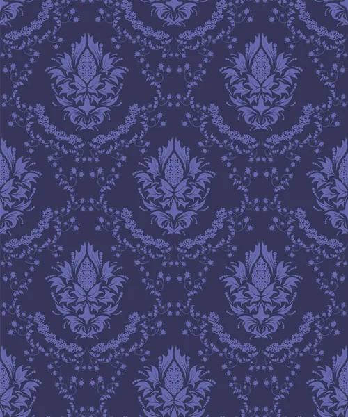 Damast Seamless Vector Pattern Elegantes Design Königlichen Barock Stil Hintergrundstruktur — Stockvektor