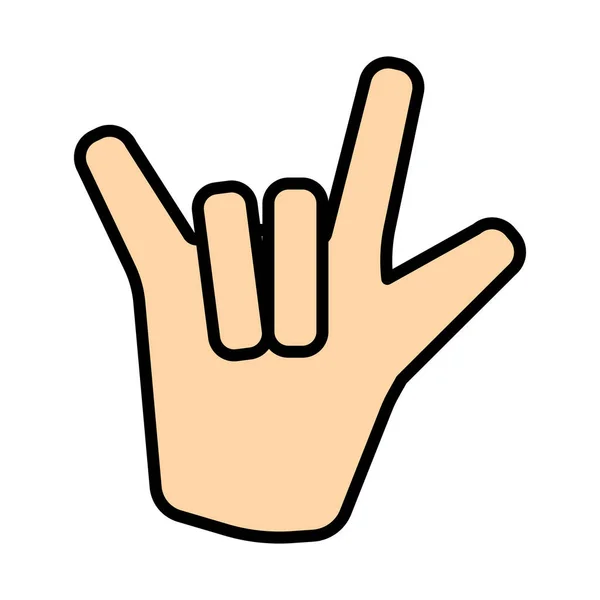 Rock Hand Icon Esquema Audaz Editable Con Diseño Relleno Color — Vector de stock
