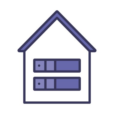 Veritabanı Simgesi. Renk Doldurma Tasarımı ile Düzenlenebilir Kalın Tasarım. Vektör İllüstrasyonu.