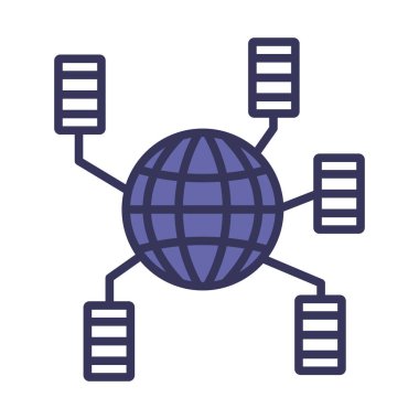 Büyük Veri Simgesi. Renk Doldurma Tasarımı ile Düzenlenebilir Kalın Tasarım. Vektör İllüstrasyonu.