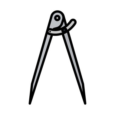 Pusula Simgesi. Renk Doldurma Tasarımı ile Düzenlenebilir Kalın Tasarım. Vektör İllüstrasyonu.