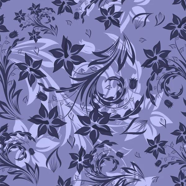 Patrón Vectorial Sin Costura Floral Diseño Elegante Color Very Peri — Archivo Imágenes Vectoriales