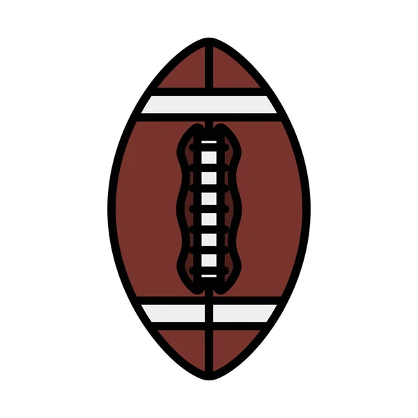 American Football Icon Esquema Audaz Editable Con Diseño Relleno Color — Vector de stock