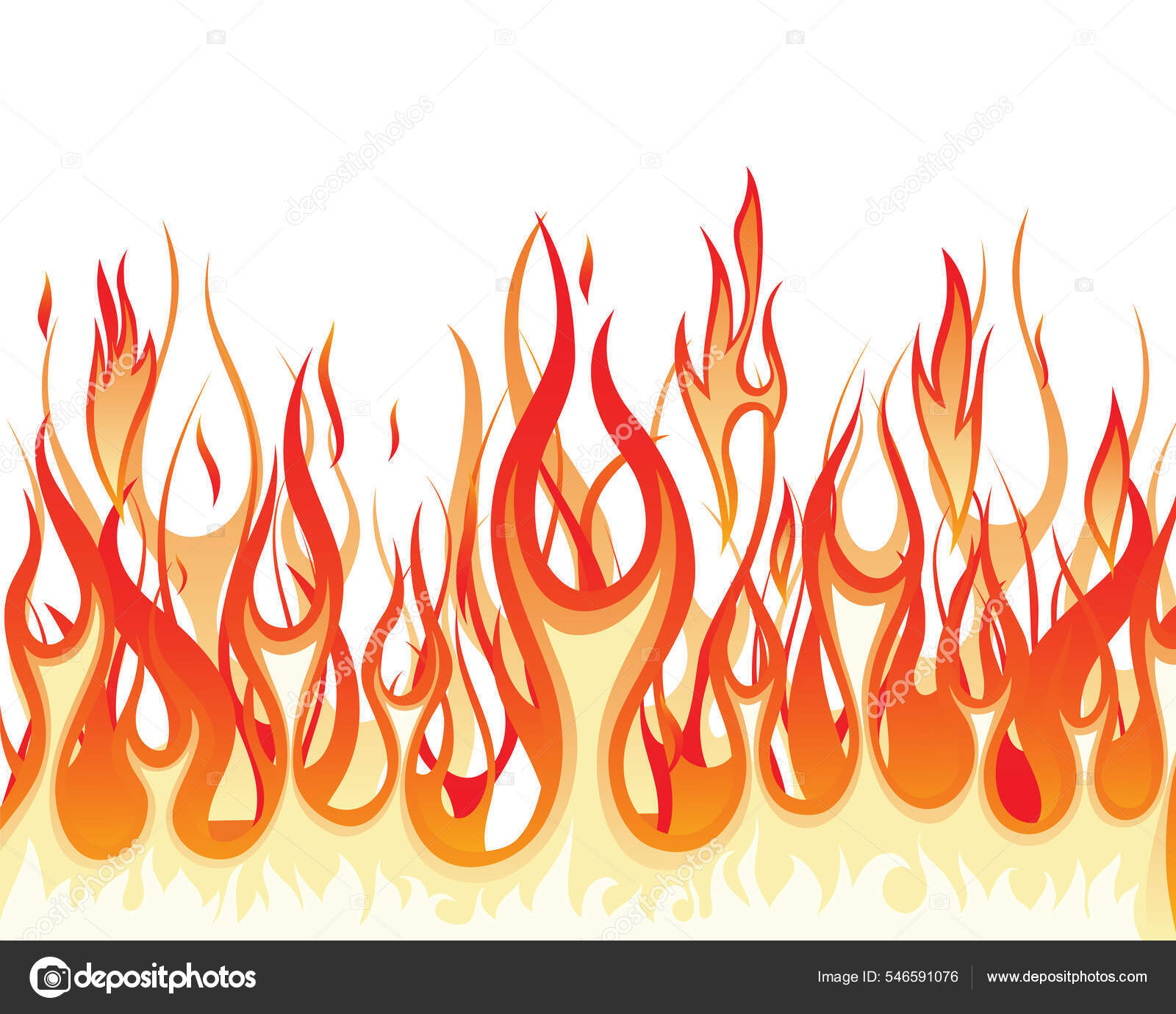 Desenho de chama de fogo queimar conceito de conjunto isolado quente  ilustração de elemento de design gráfico de desenho animado