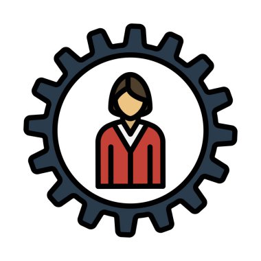 Takım çalışması simgesi. Renk Doldurma Tasarımı ile Düzenlenebilir Kalın Tasarım. Vektör İllüstrasyonu.