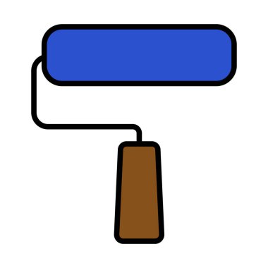 Yapı Boya Fırçaları Simgesi. Renk Doldurma Tasarımı ile Düzenlenebilir Kalın Tasarım. Vektör İllüstrasyonu.