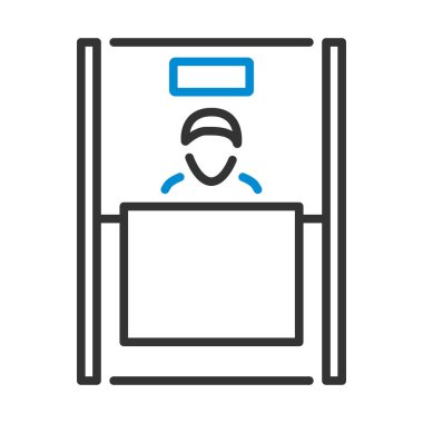 Banka Katibi Simgesi. Renk Doldurma Tasarımı ile Düzenlenebilir Kalın Tasarım. Vektör İllüstrasyonu.