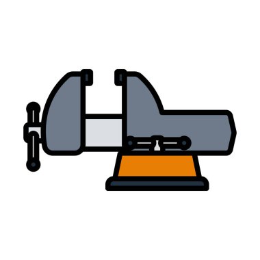 Mengene Simgesi. Renk Doldurma Tasarımı ile Düzenlenebilir Kalın Tasarım. Vektör İllüstrasyonu.