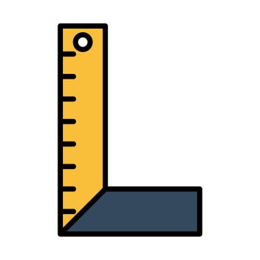 Setsquare Simgesi. Renk Doldurma Tasarımı ile Düzenlenebilir Kalın Tasarım. Vektör İllüstrasyonu.