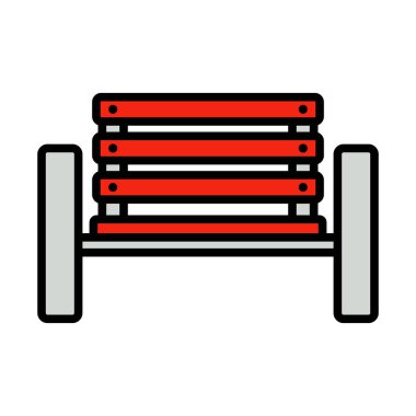 Tenis oyuncusu Bench Icon. Renk Doldurma Tasarımı ile Düzenlenebilir Kalın Tasarım. Vektör İllüstrasyonu.