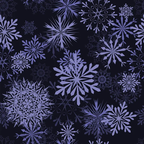 Бесшовные Снежинки Фон Зимней Рождественской Темы Современный Цвет Векторная Миграция — стоковый вектор