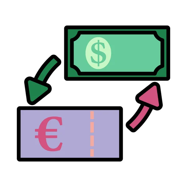 Ikone Des Devisenhandels Editierbare Kühne Umrisse Mit Farbfülldesign Vektorillustration — Stockvektor