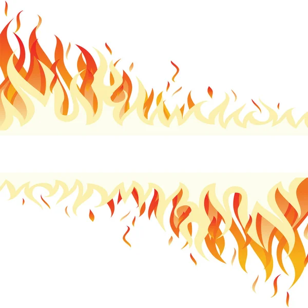 Cartoon Fire Flame Modern Light Effect Web Design Flat Style — Stock Vector