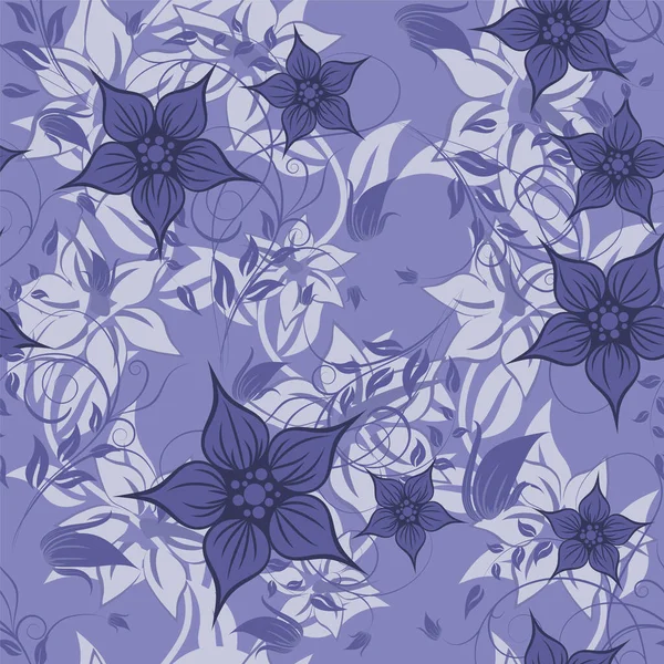 Floral Seamless Vector Pattern Elegant Design Very Peri Color Modern — Stock Vector