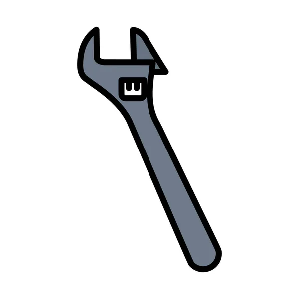 Icon Adjustable Wrench Editable Bold Outline Color Fill Design Vector — Stock Vector