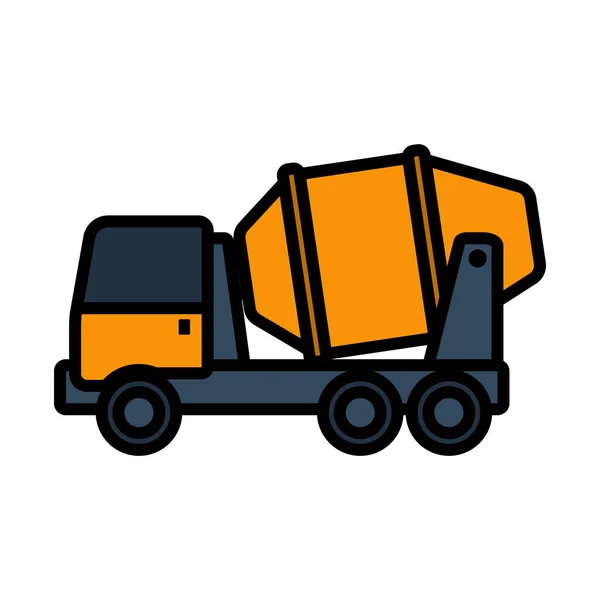 Ikona Betoniarki Truck Edytowalny Pogrubiony Kontur Kolorowym Wzorem Wypełniacza Ilustracja — Wektor stockowy