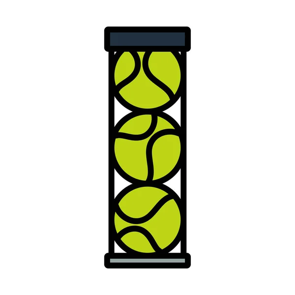 Tennisball Container Ikone Vorhanden Editierbare Kühne Umrisse Mit Farbfülldesign Vektorillustration — Stockvektor