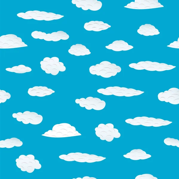 Seamless Fluffy Cloudy Background Cartoon Air Design Vector Illustration — Stock Vector