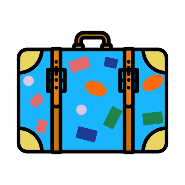 Icon Suitcase Editable Bold Outline Color Fill Design Vector Illustration — Stock Vector