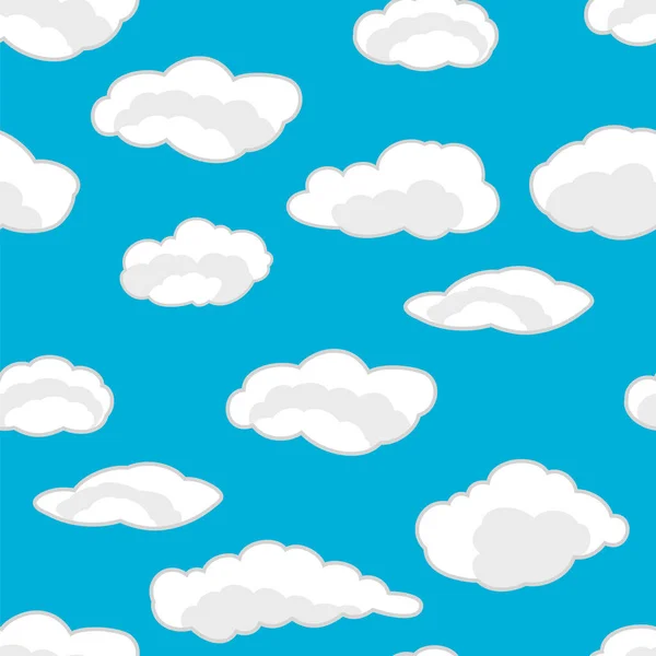 Seamless Fluffy Cloudy Background Cartoon Air Design Vector Illustration — Stock Vector