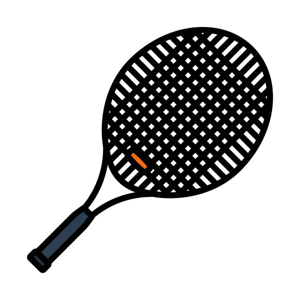 Tennisracket Icoon Bewerkbare Bold Outline Met Kleur Invullen Ontwerp Vector — Stockvector