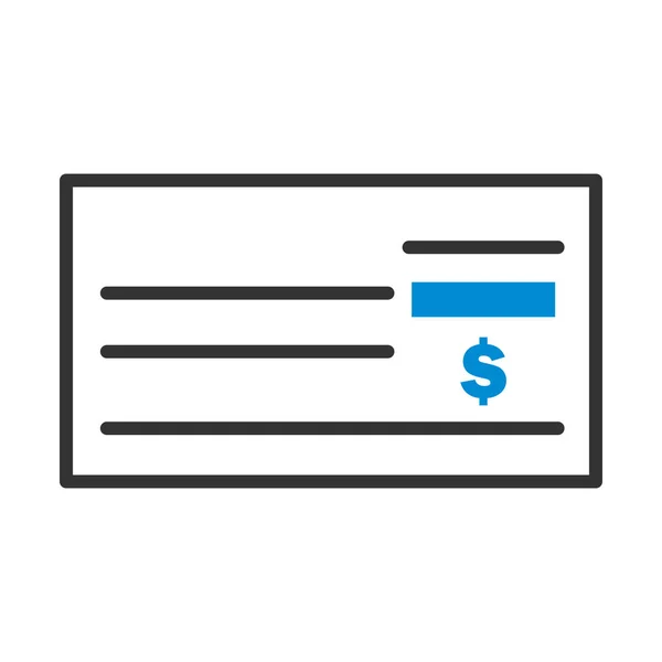 Bank Check Icon Editable Bold Outline Color Fill Design Vector — Stock Vector
