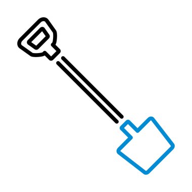 Kürek Simgesi. Renk Doldurma Tasarımı ile Düzenlenebilir Kalın Tasarım. Vektör İllüstrasyonu.