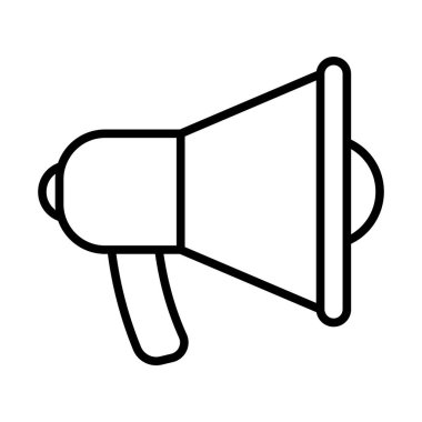 Promosyon Megafon Simgesi. Düzenlenebilir genişlikte kalın tasarım. Vektör İllüstrasyonu.