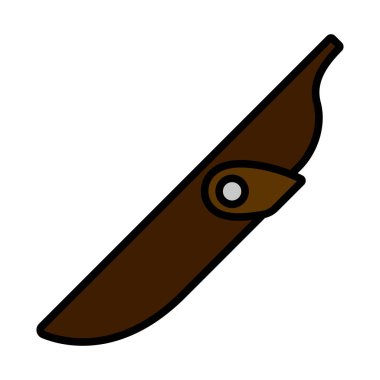 Bıçak Kılıç Simgesi. Renk Doldurma Tasarımı ile Düzenlenebilir Kalın Tasarım. Vektör İllüstrasyonu.