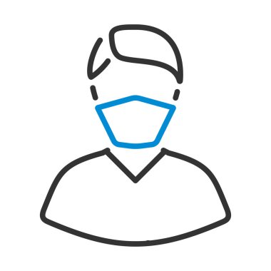 Tıbbi yüz maskesi simgesi. Renk Doldurma Tasarımı ile Düzenlenebilir Kalın Tasarım. Vektör İllüstrasyonu.