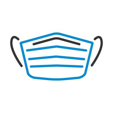 Tıbbi yüz maskesi simgesi. Renk Doldurma Tasarımı ile Düzenlenebilir Kalın Tasarım. Vektör İllüstrasyonu.