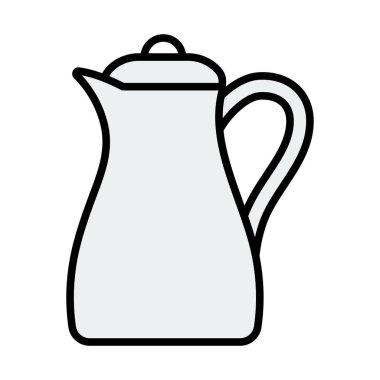 Cam sürahi ikonu. Renk Doldurma Tasarımı ile Düzenlenebilir Kalın Tasarım. Vektör İllüstrasyonu.