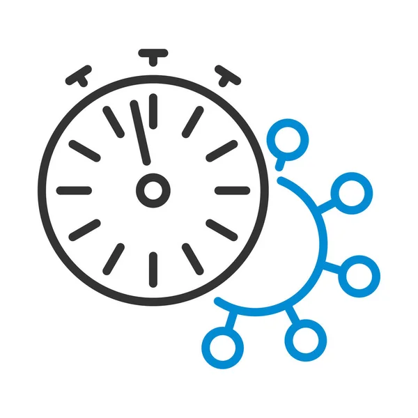 Coronavirus Molecule Stopwatch Icon Editable Bold Outline Color Fill Design — Vettoriale Stock
