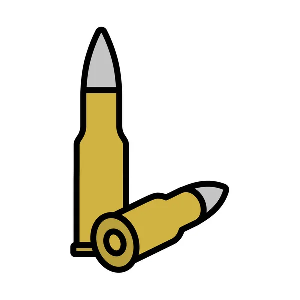 Rifle Ammo Icon Editable Bold Outline Color Fill Design Vector — Stock Vector