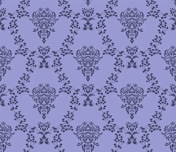 Damast Seamless Vector Pattern Elegantes Design Königlichen Barock Stil Hintergrundstruktur — Stockvektor