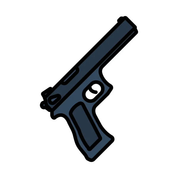 Icono Pistola Esquema Audaz Editable Con Diseño Relleno Color Ilustración — Vector de stock