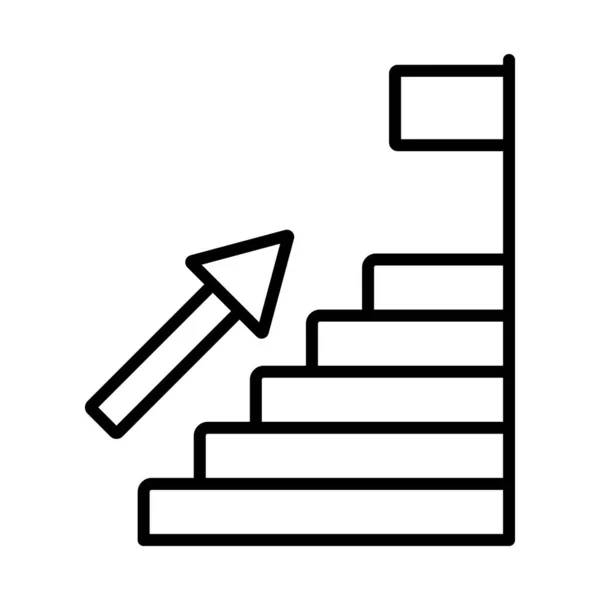 Merdiven Hedef Simgesine Düzenlenebilir Genişlikte Kalın Tasarım Vektör Llüstrasyonu — Stok Vektör