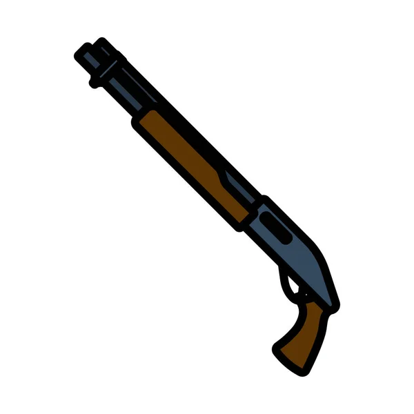 Pump Action Shotgun Icon Editierbare Kühne Umrisse Mit Farbfülldesign Vektorillustration — Stockvektor