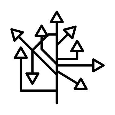 Yön Oku Simgesi. Düzenlenebilir genişlikte kalın tasarım. Vektör İllüstrasyonu.